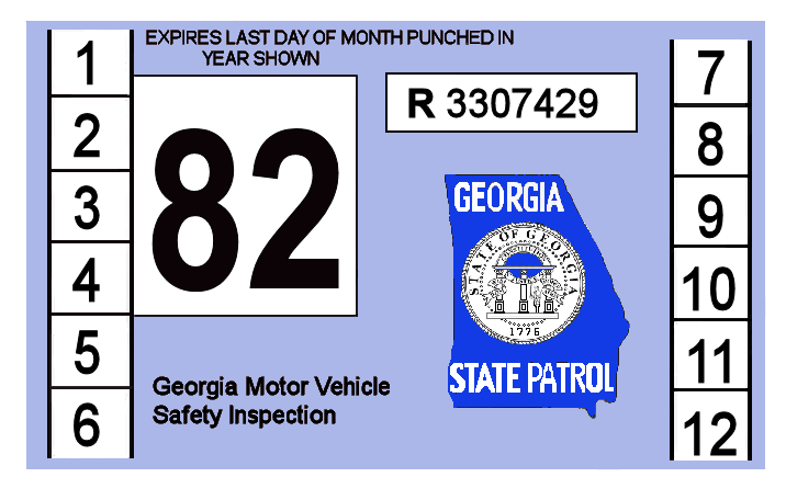 1982 Georgia Inspection Sticker